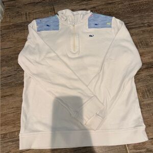 Girls white vineyard vines pullover size L (14)